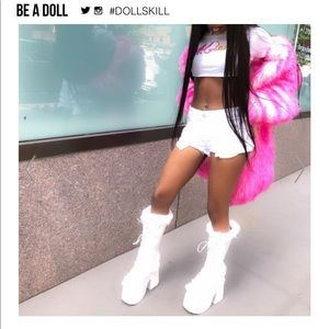 The Vigilance Platform GoGo Fur Boot by Demonia